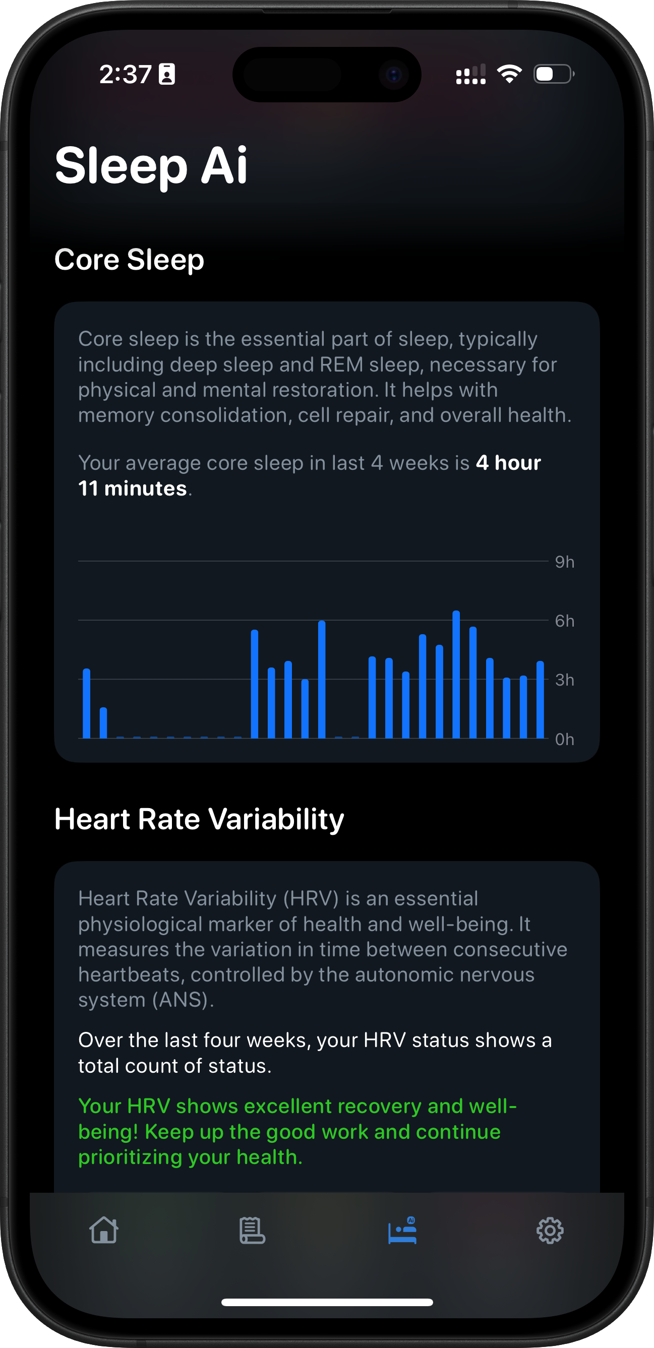SleepMinder AI sleep analysis