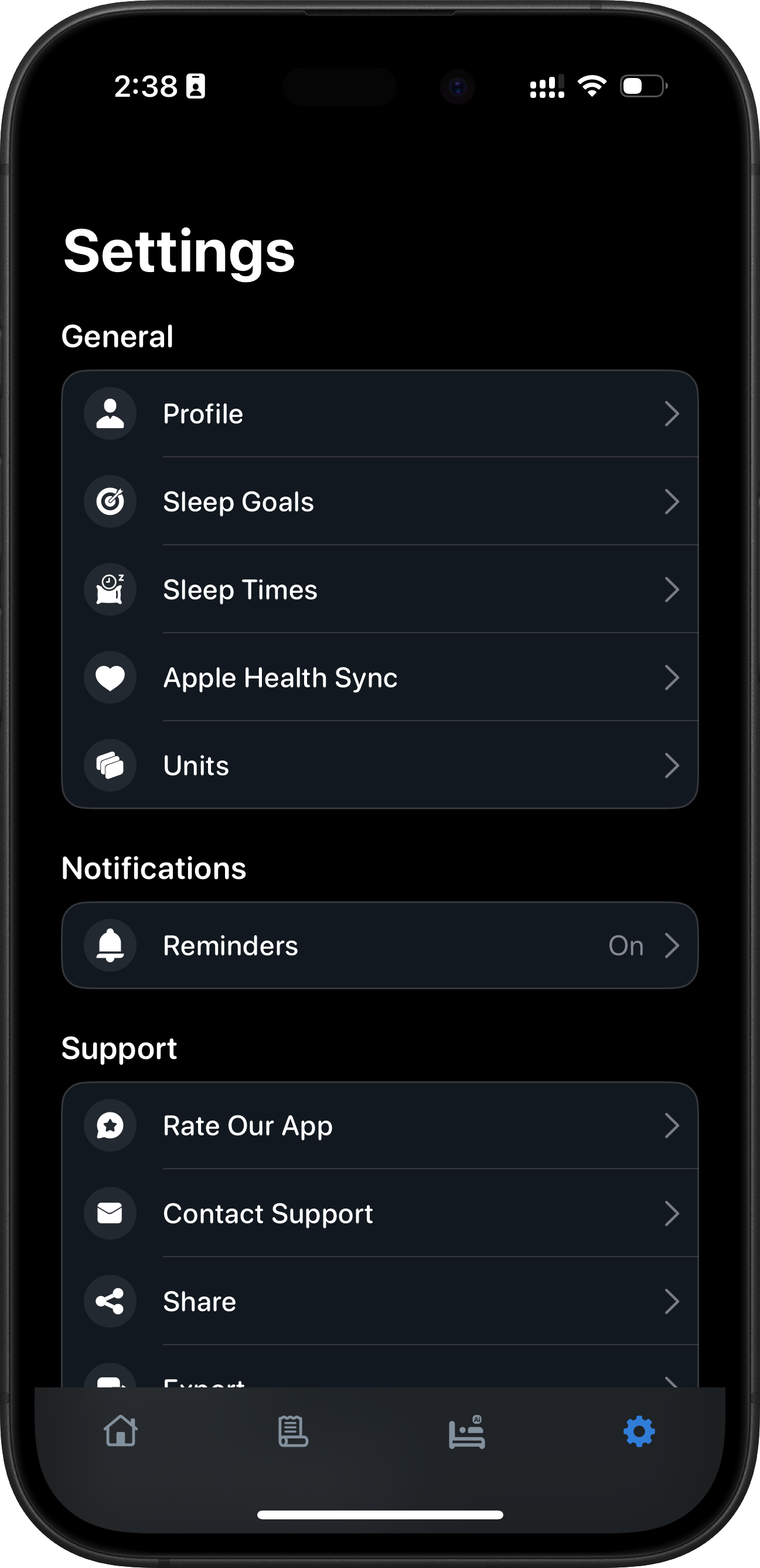 SleepMinder activity tracking
